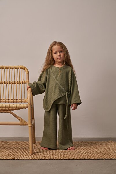 Oh La La Koala For Little Ones Khaki Waffle Tie-Up Set