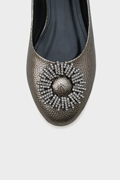 Capone Outfitters Stoned Round Buckle Women's Ballerinas