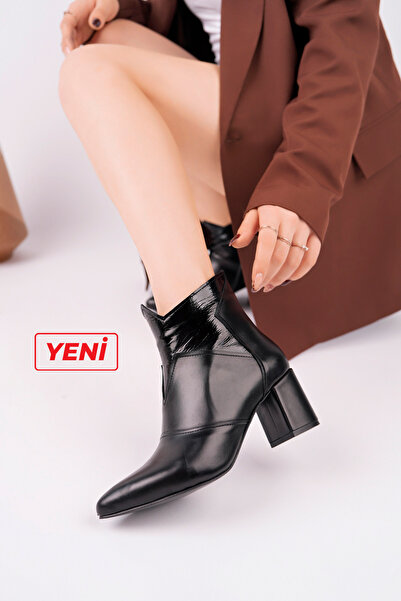 Deripabuc Genuine Leather Black Women's Leather Boots Dp02-1926