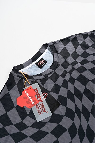 UKHWD SUPPLY Tribal Checkered Drytech Oversize Men's T-Shirt Uk1161Sygr