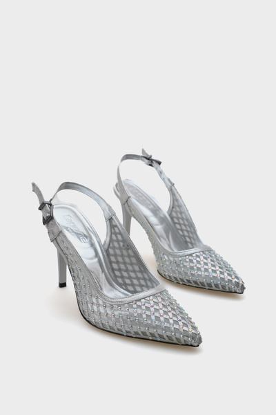 Capone Outfitters Stoned Mesh Stiletto