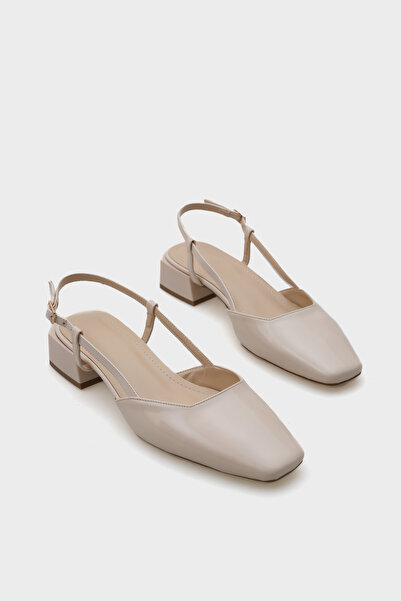 Capone Outfitters Відкрита спина вирізаний носок товстий каблук лакована шкіра жіночі туфлі на підборах