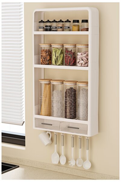 Online Home Market Omaş Tera Yapışkanlı Duvar Rafı Organizer – Banyo, Mutfak ve Duş Alanları İçin Pratik Düzenleyici