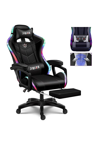 Arabest كرسي ألعاب دومويك قابل للتعديل، كرسي كمبيوتر للمكتب، مصنوع من جلد الب...