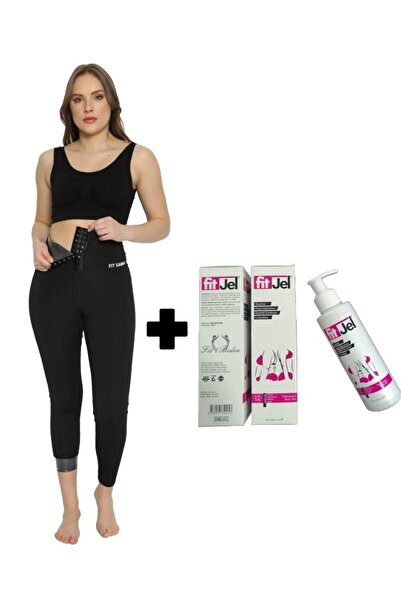 FİT1BEDEN Colanți de saună termică cu agrafă de mărime plus originală + gel p...