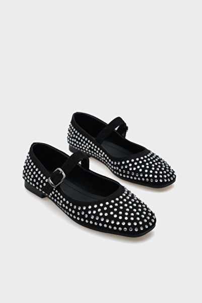 Capone Outfitters Dámské baleríny Mary Jane s kamennou přezkou