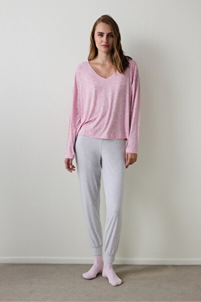 Penti Light Gray Melange Not Today Jogger Pajama Bottoms
