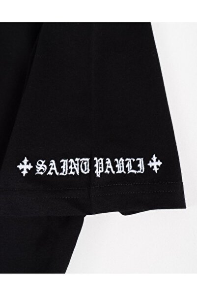 No Future Saint Pauli Collar Embroidery Regular Fit Men's T-Shirt Nf0602Sy