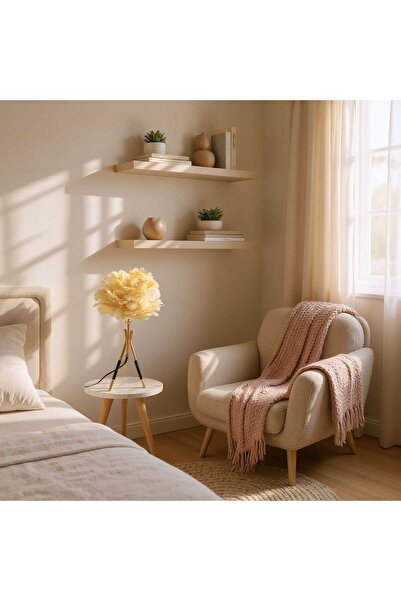 Genel Markalar Kuş Tüylü Abajur, Gerçek Kuş Tüylü Tripot Abajur