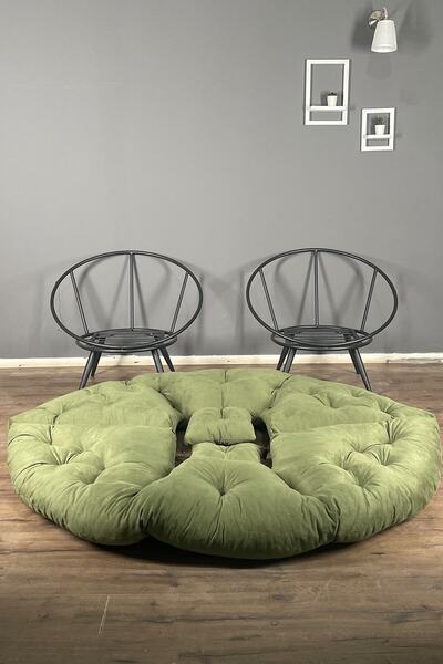 Berta Concept Hera 2'li Berjer Koltuk & Yatak Olabilen Minder Yeşil