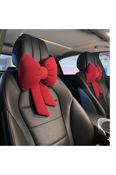 Yastıkland 2 ADET PELUŞ KURDELE ARAÇ BOYUN YASTIĞI ŞIK TASARIM (TÜM ARAÇLARA ...