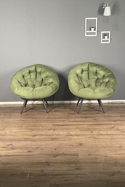 Berta Concept Hera 2'li Berjer Koltuk & Yatak Olabilen Minder Yeşil