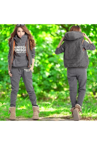 Barbora Kışlık Rahat Üçlü Eşofman Takımı