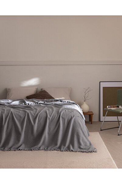 Madame Coco Stephane Doppelbett-Tagesdecke - Grau