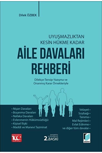 Adalet Yayınevi Aile Davaları Rehberi / Dilek Özbek / Adalet Yayınevi / 97860...