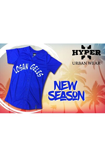 HyperX Dar Kalıp Los Angeles Fileli Baseball Gömlek HYP377MV