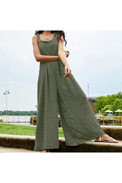 Barbora Linen Summer Casual Loose Women's Jumpsuit