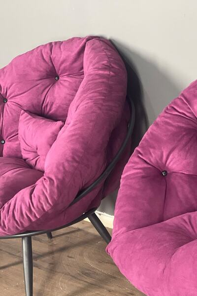 Berta Concept Hera 2'li Berjer Koltuk & Yatak Olabilen Minder Koyu Mor