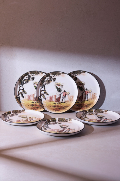 Perotti Old English the Gleaners V1 6-Person Cake Set 21 cm