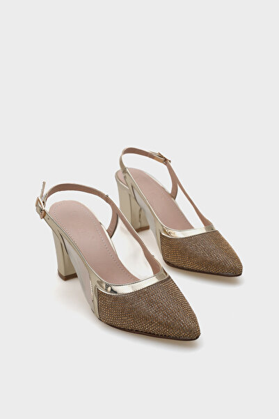 Capone Outfitters Ola 750 Women's Heeled Stone Mesh Open Back Shoes