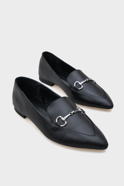 Capone Outfitters Dámské baleríny Bluby z pravé kůže se špičatou přezkou