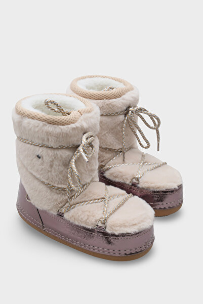 Capone Outfitters Γυναικείες μπότες με στρογγυλή πλατίνα χοντρή σόλα Γούνινη