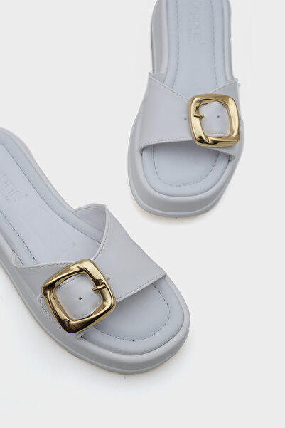 Capone Outfitters Marget Wedge Heeled Single Strap Buckle Women's Slippers