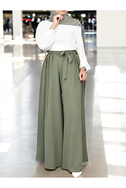 Barbora Yazlık Keten Kemerli Şalvar Pantolon