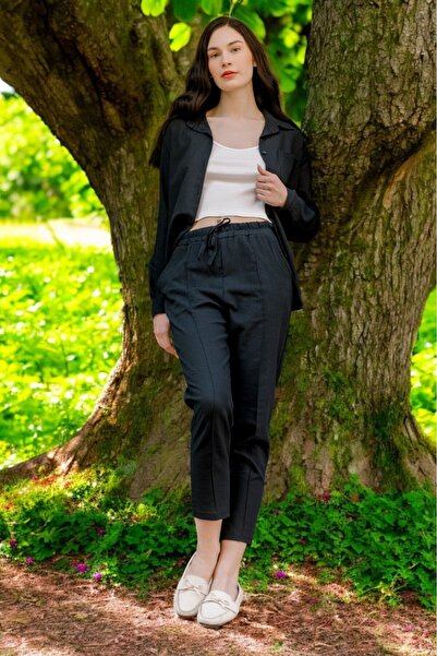 Barbora Yazlık Alt Üst Rahat İkili Keten Takım