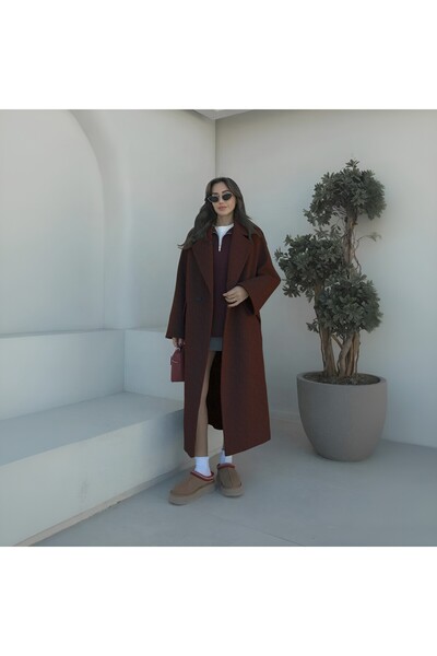 Barbora Kışlık Astarlı Detaylı Kadın Kaşmir Kaban