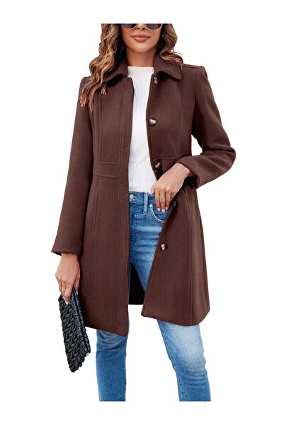 Barbora Dikiş Detaylı Tasarım Kaşe Kaban