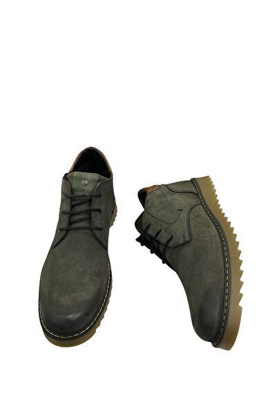 JAMES FRANCO 6210 44858 Anthracite Genuine Leather Men's Boots Khaki Green