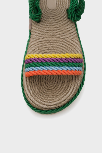 Capone Outfitters Capone Wedge Heel String Multi Green Women's Slippers