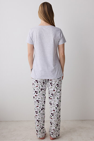 Penti Salad Cotton Gray Pants Pajama Set