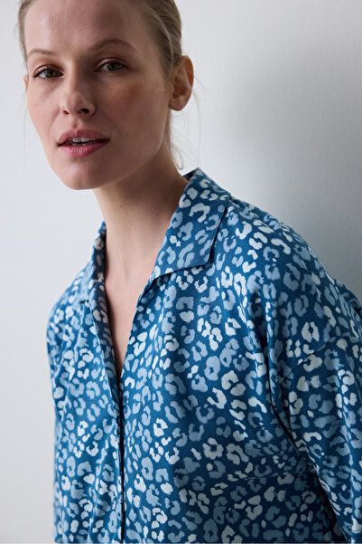 Penti Aging Collagen Leopard Shirt Pants Pajama Set