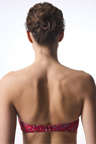 Penti Colorful Ethnic Patterned Buckle Bandana Strapless Bikini Top