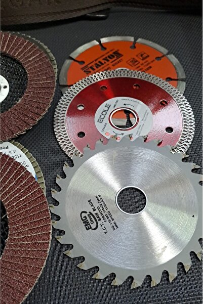Depolife Ahşap Metal Mermer Granit Seramik kesici disk Seti Kesme Zımparalama Daire Disk Bıcak 115mm ispirel