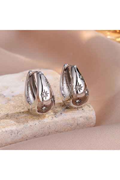 Generic New small silver teardrop earrings