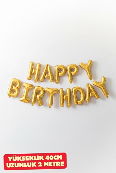 Baloncu Nene Gold Happy Bırthday Folyo Set Balon Doğum Günü Helyum Doğum Günü...