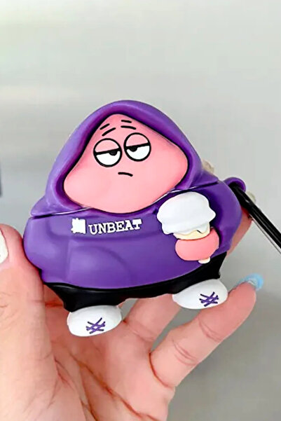 EWEC Pro 2. Nesil Uyumlu Hoodie Tasarım Patrick Yıldız Figürlü Sevimli Kopçalı Koruyucu Kulaklık Kılıfı