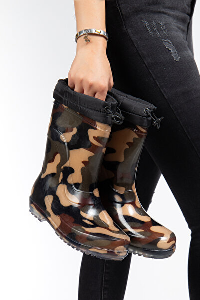 e&e %100 Su Geçirmez Çizme Kışlık İçi Peluş Unisex Çocuk Yağmur Çizme İçi Yünlü Erkek Çizme Kadın Çizme