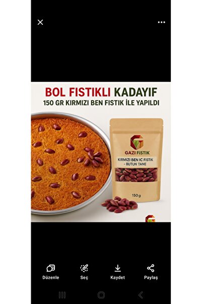 Markasız ucuz GAZİANTEP KIRMIZI BEN İÇ FISTIK 150 GR Kadayıf ve Tatlı Yapımına Uygun