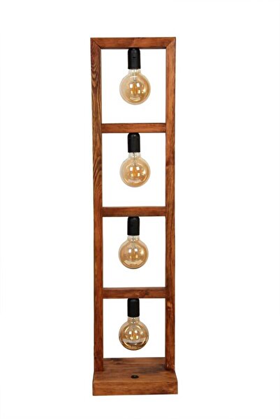 Aysem Wood Zemin Lambası Lambader Abajur Salon Otel Ofis Köşe Lambası