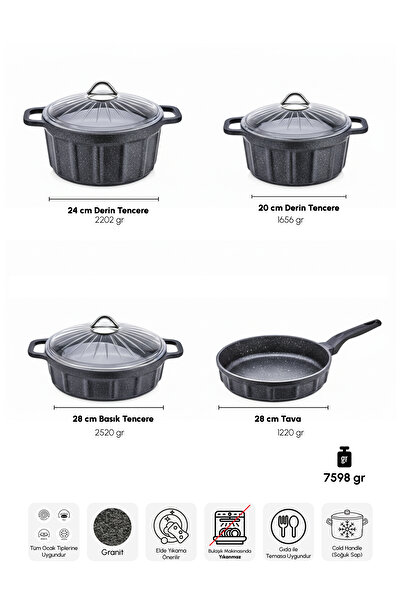 Perotti Chef's Cast Iron 7-Piece Cookware Set