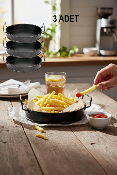 EVSTYLE وعاء تقديم البطاطس والرقائق بيضاوي الشكل 21×13 سم ارتفاع 5.5 سم 3 قطع