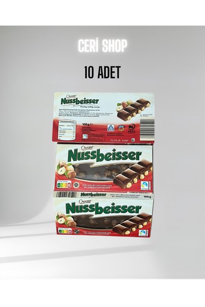 Genel Markalar Nussbeisser Fındıklı Çikolata 10'li Paket 10x100 gr