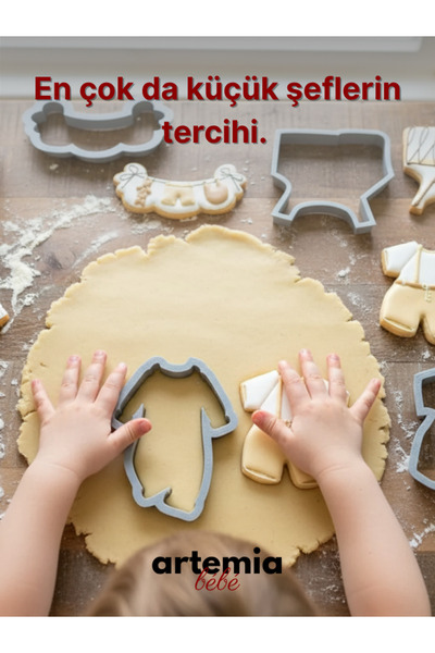 Artemia Home Baby Cookie Mold Set |   4-Piece Baby Clothing Themed Cookie Mold |   Birth & Hospital Welcome Set