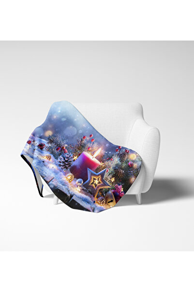 Erays Home Christmas & Christmas Patterned Fleece Blanket Tv Blanket Merry Christmas