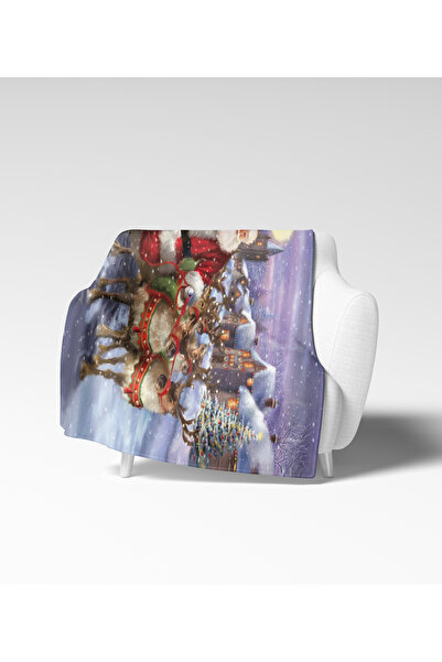 Erays Home Christmas & Christmas Patterned Fleece Blanket Tv Blanket Merry Christmas Christmas