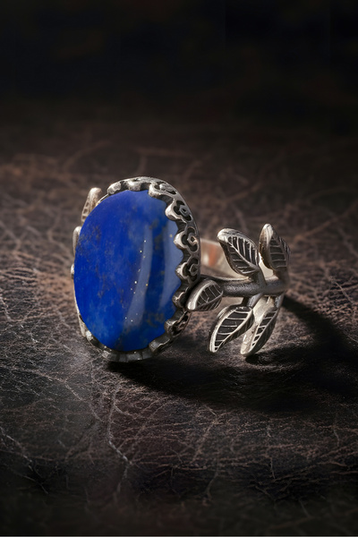 Takıdepo Sarmaşık Model Lapis Lazuli Taşlı El Işi Gümüş Yüzük